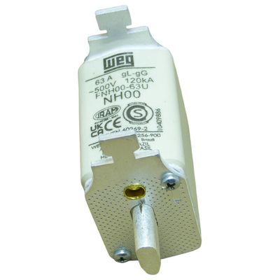 Fusível Retardado Weg FNH00-63K-A 63 Amp 500 V Ca 120Ka (Tipo Nh00) Ar Tipo Nh Contato Faca