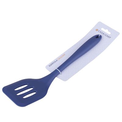 Espátula Vazada Cazza Easy em Silicone Azul