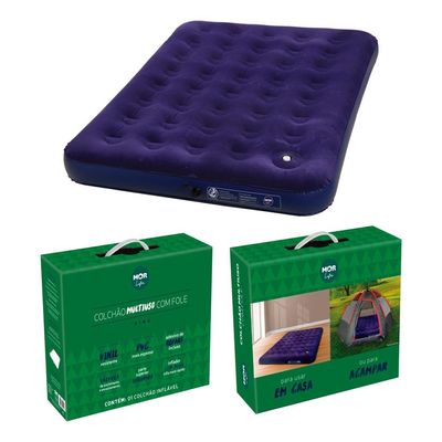 Kit 2 Colchão Inflável de Casal Com Inflador Acoplado Mor