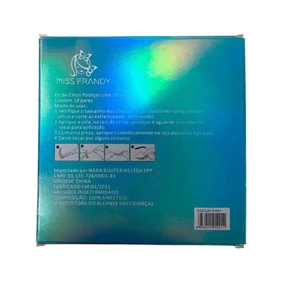 Kit Miss Frandy Cílios Postiços Com 10 Pares Kit Miss Frandy - Cílios Postiços Com 10 Pares