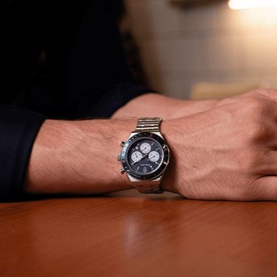 Relógio Masculino London Steel Silver Blue 43mm