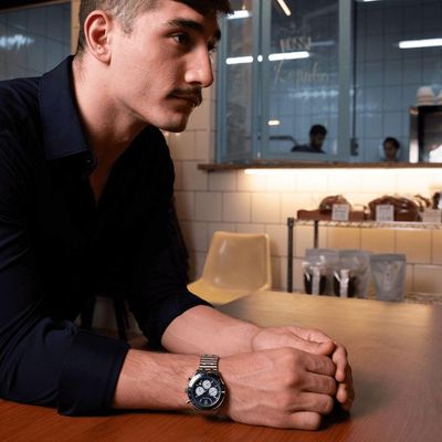 Relógio Masculino London Steel Silver Blue 43mm