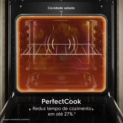 Forno de Embutir a Gás Electrolux 80L Efficient com PerfectCook (OE8GL) 220V