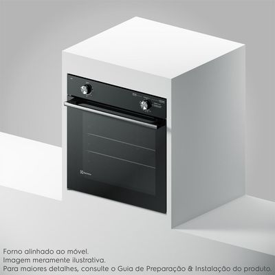 Forno de Embutir a Gás Electrolux 80L Efficient com PerfectCook (OE8GL) 220V