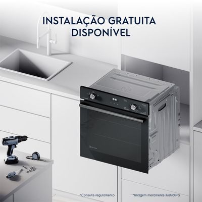Forno de Embutir a Gás Electrolux 80L Efficient com PerfectCook (OE8GL) 220V