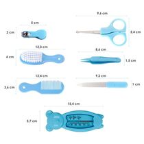 Kit Cuidados Higiene Bebe Pente Escova Cortador De Unha Recém Nascidos Azul