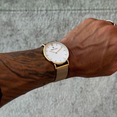Relógio Masculino Greenwich Mesh Golden White 40mm