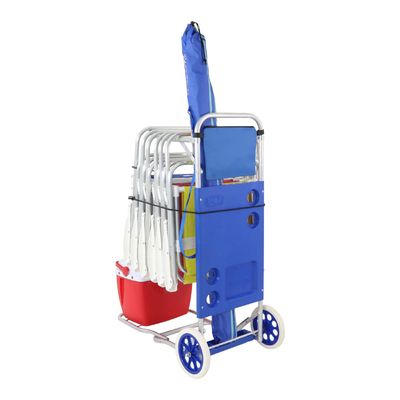 Carrinho Mesa para Praia em Alumínio com Bolsa e Avanço Azul Bel Único