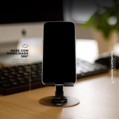 Suporte Metálico 360 - Discovery - Para Celular - Prata - Gshield