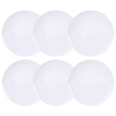 Conjunto 6 Pratos Rasos de Porcelana Tramontina Branco 25cm Leonora