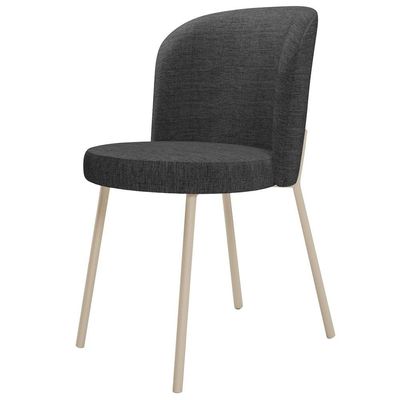 Kit 3 Cadeiras Sala de Jantar Estofada Gavi Arena L02 Linho Cinza Escuro - Lyam Decor