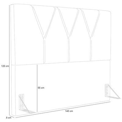 Cabeceira Cama Box Casal 140 cm Aurora W01 Bouclê Oliva - Lyam Decor