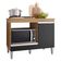 Balcão Cooktop Mdp 100cm Carla 1 Porta Ajl Móveis Amêndoa Preto
