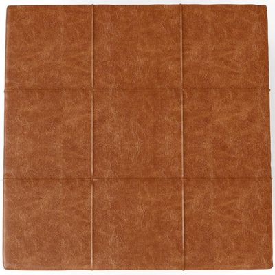 Kit 2 Puffs Decorativos Para Sala de Estar Quadrado Milano 90x90cm W01 Couríssimo Camel - Lyam Decor