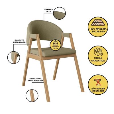 Cadeira Suellen Luxo Reforçada Para Mesa De Jantar Linho Bege