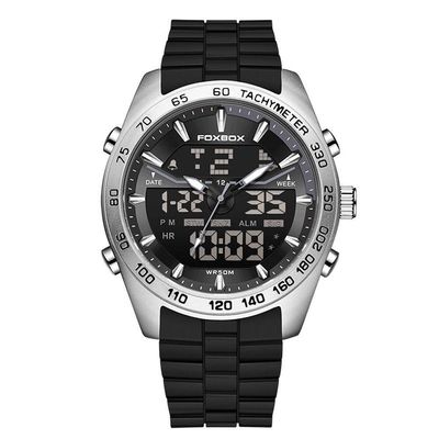 Relógio Masculino Digital Com Duplo Display Luminoso Design Esportivo Impermeavel Prata