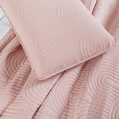 Cobre Leito Colcha Padrão Ternura 3 Peças Rosa - 100% Poliéster