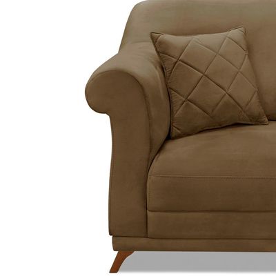 Kit 2 Poltronas Decorativas com 2 Almofadas Armstrong Suede Caramelo - Gran Belo