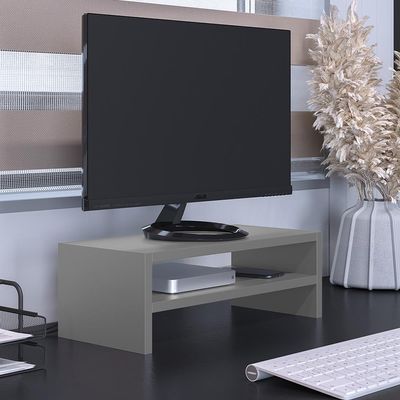 Kit 04 Suportes Stand Para Monitores Mesa Escritório Home Office Lap L03 Cinza - Lyam
