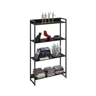 Kit 2 Estantes Multiuso Escritório Industrial 4 Prateleiras Areta 145x80cm C01 Onix - Lyam Decor