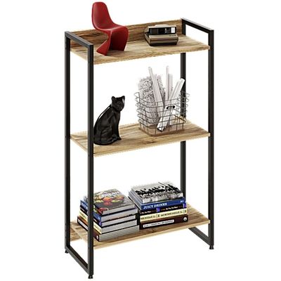 Estante Multiuso Para Escritório Industrial 03 Prateleiras Areta 104x60cm C01 Carvalho - Lyam Decor