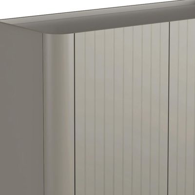 Aparador Buffet Sala de Jantar 2 Portas Brise Pés Industrial Preto Naim I03 Grigio - Lyam Decor