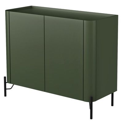 Buffet Para Sala de Jantar 2 Portas 1 Gaveta Pés Industrial Preto Naim I03 Musgo - Lyam