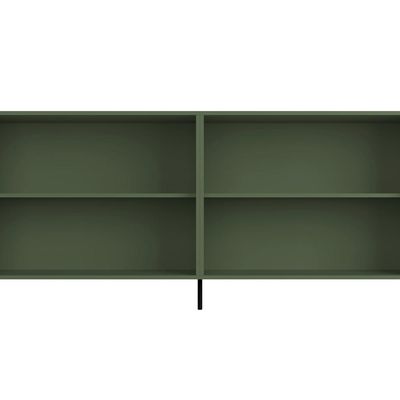 Aparador Buffet Sala de Jantar 4 Portas Brise Pés Industrial Preto Naim I03 Musgo - Lyam Decor