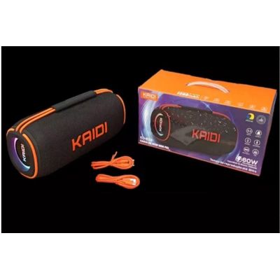 Caixa De Som Bluetooth RGB Estéreo Portátil Kaidi 60w Preto