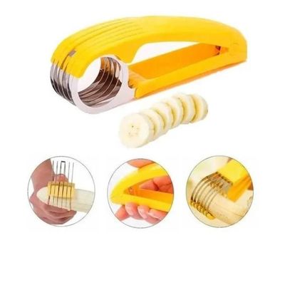 Fatiador Banana Frutas Legumes Cortador Salsicha Laminas Inox Aro Multiuso Chips Pepino