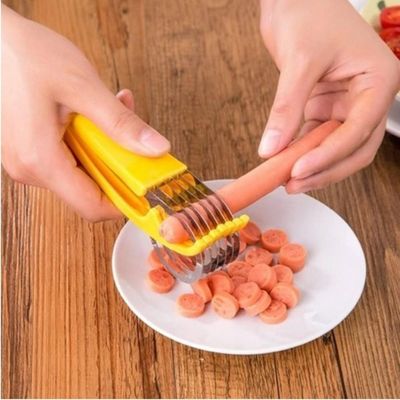 Fatiador De Banana Cortador Frutas Legumes Salsicha Laminas Inox Aro Multiuso Chips Pepino