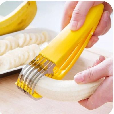 Fatiador De Banana Cortador Frutas Legumes Salsicha Laminas Inox Aro Multiuso Chips Pepino