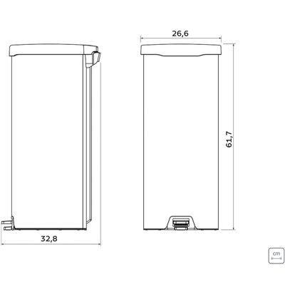 Lixeira com Pedal New Aço Inox Polido 30 Litros - Tramontina 94538/730