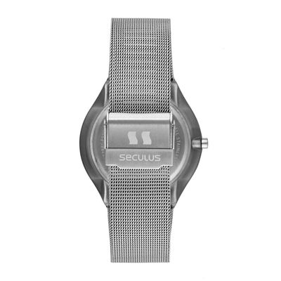 Relógio Seculus Masculino Ref:77288g0svna1 Slim Mesh Prateado