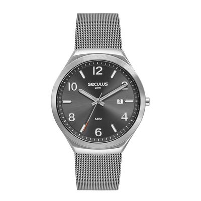 Relógio Seculus Masculino Ref:77288g0svna1 Slim Mesh Prateado