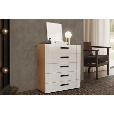 Cômoda De Quarto Lisboa C- 5 Gavetas Freijo-creme - Politorno