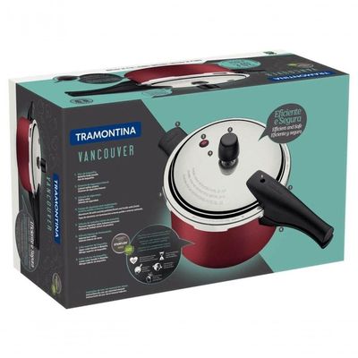 Panela Pressão Tramontina Vancouver Antiaderente 20cm 3l Vermelho