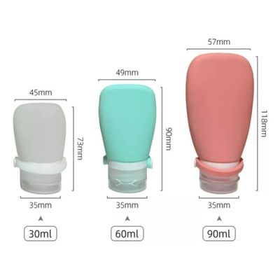 Kit 3 Frascos Silicone Porta Shampoo Creme Condicionador Sabonete líquido Antivazamento Viagem Academia