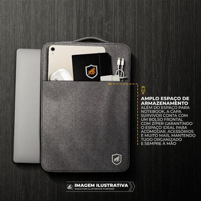 Capa para Notebook de 14 -15,6 Polegadas - Survivor - Cinza - Gshield