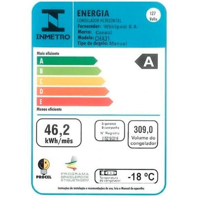 Freezer/Refrigerador Consul C/309 Litros/1 Porta Branco 110V