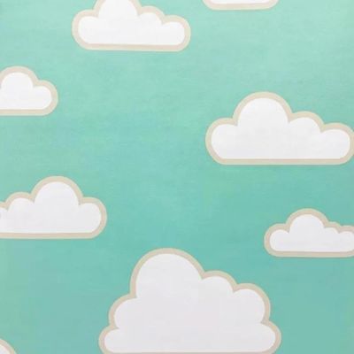 Papel Parede 3d Ceu Infantil Estrelas Verde Escola Quarto Bebe Criança Escritorio Decoraçao Rolo 5m