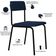 Kit 08 Cadeiras Estofada Para Sala De Jantar Sense Preto C01 Linho Azul - Lyam Decor