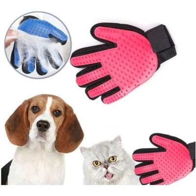 Luva Escova Massageadora Para Cães E Gatos Remove Tira Pelos Petshop Nano Magnética