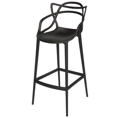 Kit Com 4 Banqueta Média Masters Allegra - 66 Cm - Preto Preto