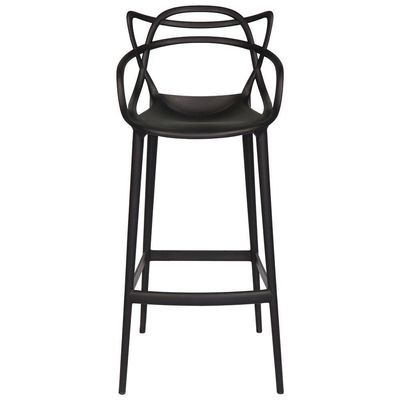 Kit Com 4 Banqueta Média Masters Allegra - 66 Cm - Preto Preto