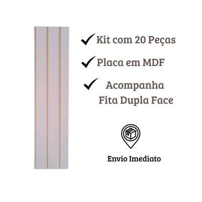 Painel Ripado Parede Versátil Kit 20 Placas Mdf 45 X 11 Cm Rosa