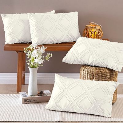 Almofadas Cheias Aveline 60cm x 30cm 04 Peças - Off White