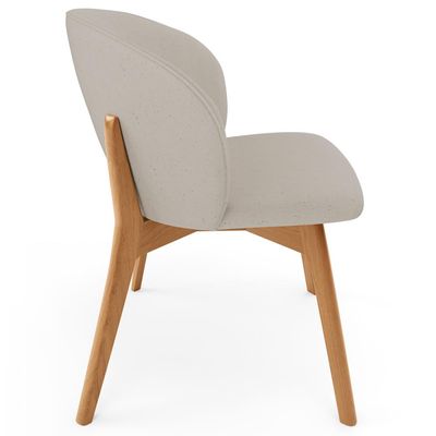 Kit 02 Cadeiras de Jantar e Estar Living Estofada Mia L02 Linho Bege - Lyam Decor
