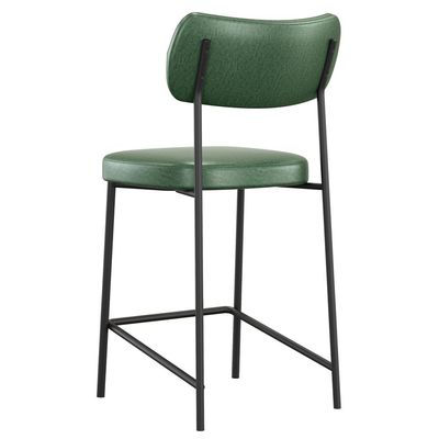 Banqueta Baixa Bar Cozinha Sala De Jantar Preto Melina L02 Couríssimo Verde - Lyam Decor