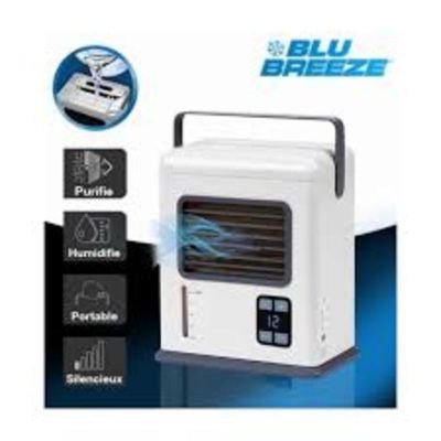 Ar Condicionado Digital Umidificador Ar Mini Purificador Ventilador Portatil Usb Bivolt Blu Breeze Versatilidade